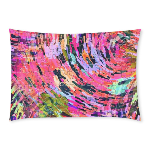 Pink Chaos Puzzle by Popart Lover Custom Rectangle Pillow Case 20x30 (One Side)