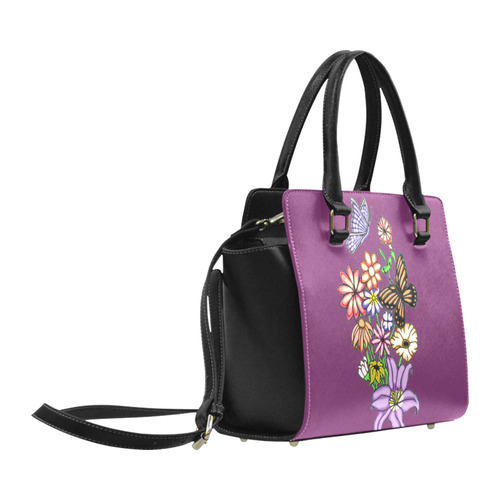 Springtime Garden Purple Classic Shoulder Handbag (Model 1653)