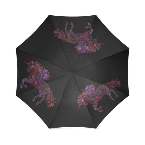 3d Floral Psychedelic Unicorn Foldable Umbrella (Model U01)