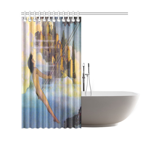 Dinky Bird Maxfield Parrish Fantasy Shower Curtain 69"x70"