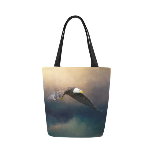 Painting flying american bald eagle Canvas Tote Bag (Model 1657)