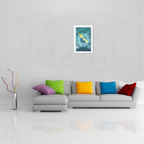 Sport, surfboard with dolphin Art Print 13‘’x19‘’