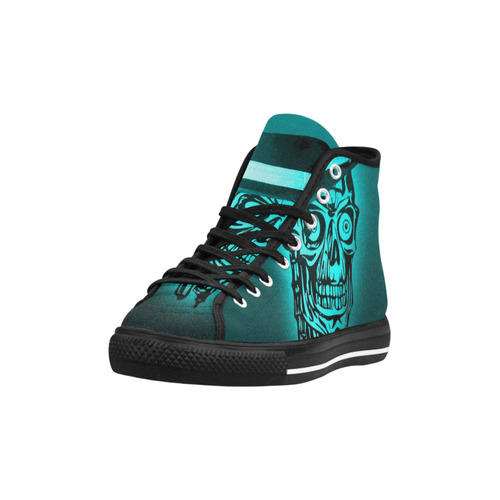 elegant skull with hat,mint Vancouver H Women's Canvas Shoes (1013-1)
