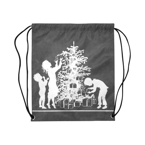 Vintage Christmas Chalkboard Large Drawstring Bag Model 1604 (Twin Sides)  16.5"(W) * 19.3"(H)
