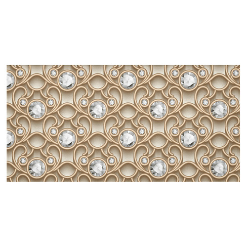Gold Diamond Faux Jewelry Beautiful Pattern Cotton Linen Tablecloth 60"x120"
