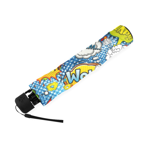 Comic Speech Bubbles Wow Pow Yes Splash Foldable Umbrella (Model U01)