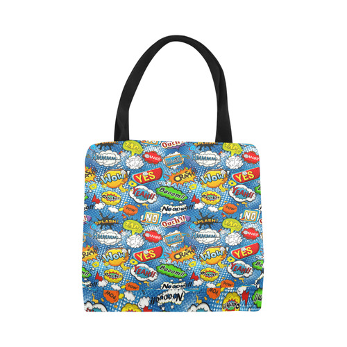 Comic Speech Bubbles Wow Pow Yes Splash Canvas Tote Bag (Model 1657)