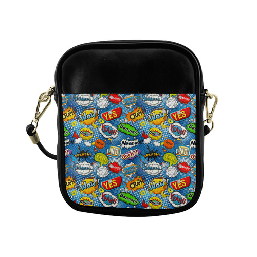 Comic Speech Bubbles Wow Pow Yes Splash Sling Bag (Model 1627)