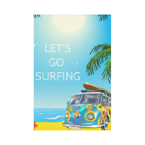 Surfboards  on the beach Garden Flag 12‘’x18‘’（Without Flagpole）