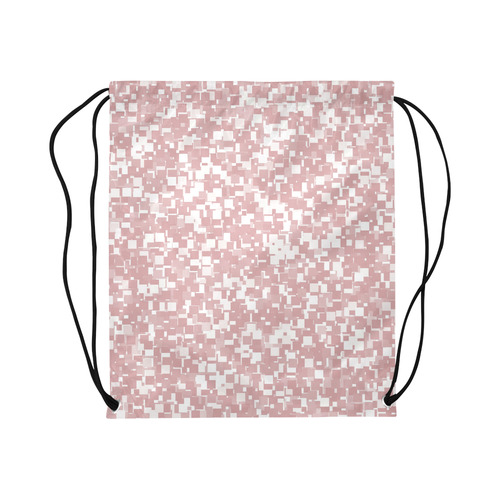 Bridal Rose Pixels Large Drawstring Bag Model 1604 (Twin Sides)  16.5"(W) * 19.3"(H)