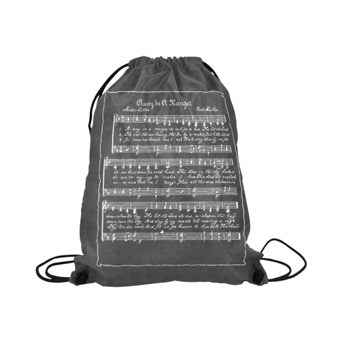 Away in the Manger Chalkboard Large Drawstring Bag Model 1604 (Twin Sides)  16.5"(W) * 19.3"(H)