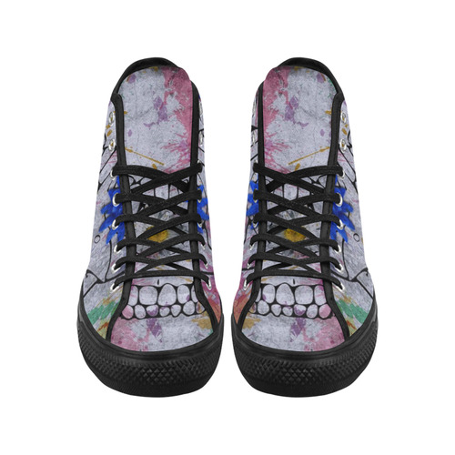 flower power skull Vancouver H Men's Canvas Shoes/Large (1013-1)