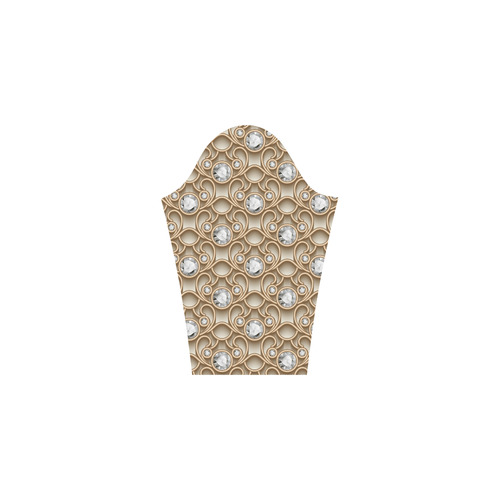 Gold Diamond Faux Jewelry Beautiful Pattern Bateau A-Line Skirt (D21)