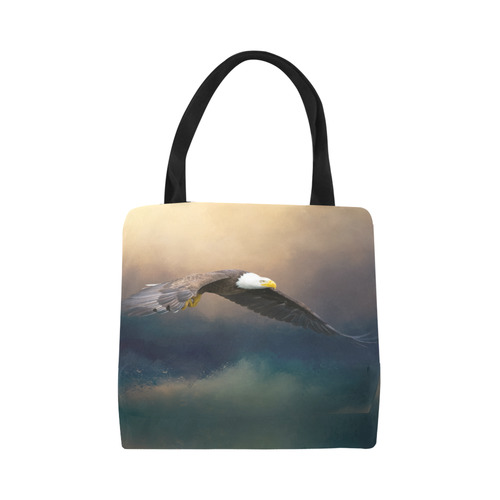 Painting flying american bald eagle Canvas Tote Bag (Model 1657)