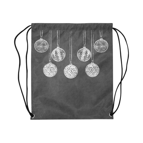 Christmas Ornament Chalkboard Large Drawstring Bag Model 1604 (Twin Sides)  16.5"(W) * 19.3"(H)