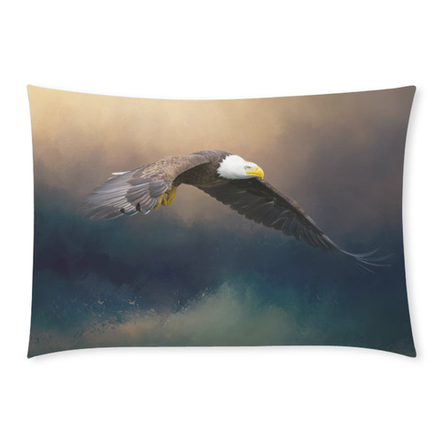 Painting flying american bald eagle Custom Rectangle Pillow Case 20x30 (One Side)