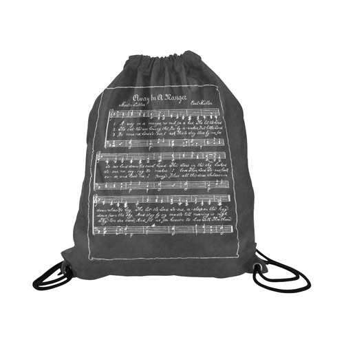 Away in the Manger Chalkboard Large Drawstring Bag Model 1604 (Twin Sides)  16.5"(W) * 19.3"(H)