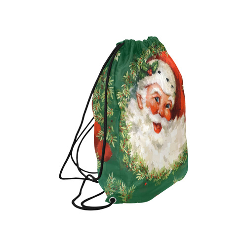 Jolly Ole Santa Pixel Large Drawstring Bag Model 1604 (Twin Sides)  16.5"(W) * 19.3"(H)