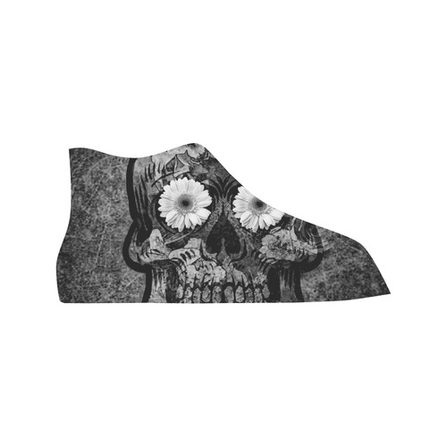 Smiling flower Sugarskull A Vancouver H Men's Canvas Shoes (1013-1)