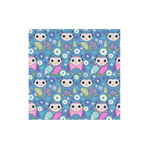 Cute Floral Cartoon Owls Pattern Canvas Tote Bag (Model 1657)