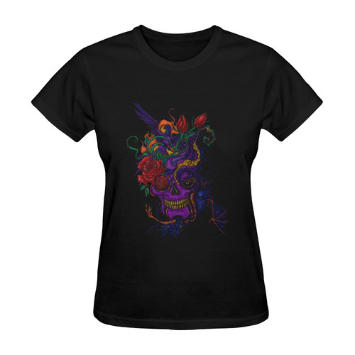 Funny Funky Sugar Skull Sunny Women's T-shirt (Model T05)