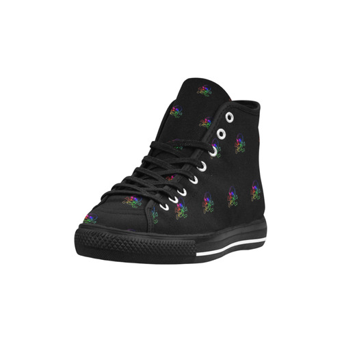 Skull 816 (Halloween) rainbow pattern Vancouver H Men's Canvas Shoes/Large (1013-1)