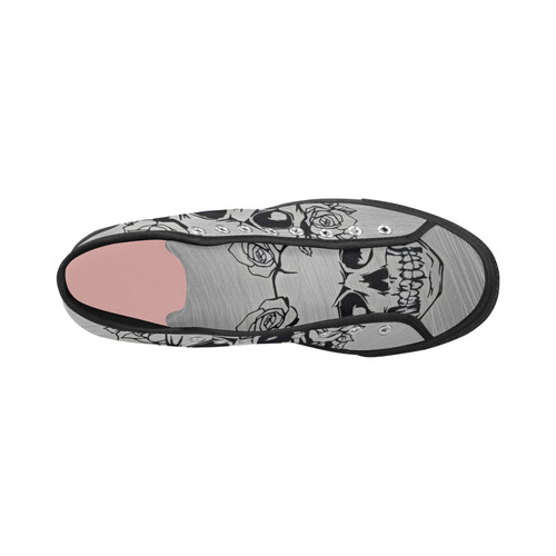 skull with roses Vancouver H Women's Canvas Shoes (1013-1)