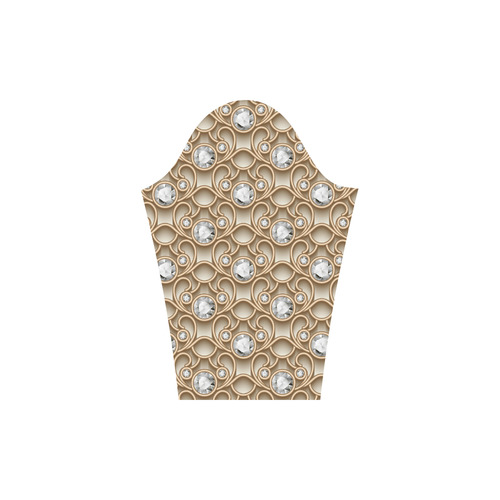 Gold Diamond Faux Jewelry Beautiful Pattern Round Collar Dress (D22)