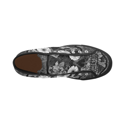 Smiling flower Sugarskull A Vancouver H Men's Canvas Shoes (1013-1)