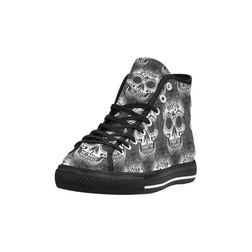 new skull allover pattern by JamColors Vancouver H Women's Canvas Shoes (1013-1)