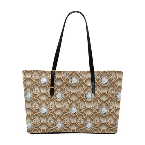 Gold Diamond Faux Jewelry Beautiful Pattern Euramerican Tote Bag/Large (Model 1656)