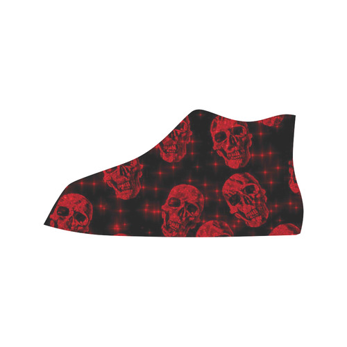 sparkling glitter skulls red by JamColors Vancouver H Women's Canvas Shoes (1013-1)