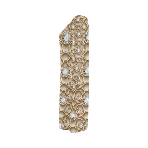 Gold Diamond Faux Jewelry Beautiful Pattern Round Collar Dress (D22)