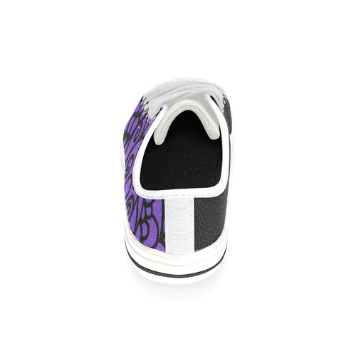 Designers Kids mandala Shoes : white purple Low Top Canvas Shoes for Kid (Model 018)