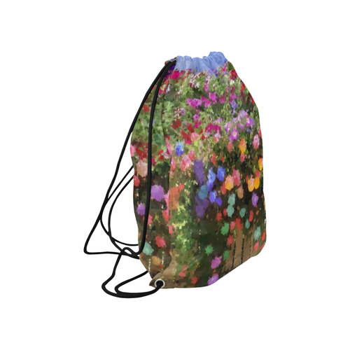 Colorful Pixel Garden Large Drawstring Bag Model 1604 (Twin Sides)  16.5"(W) * 19.3"(H)