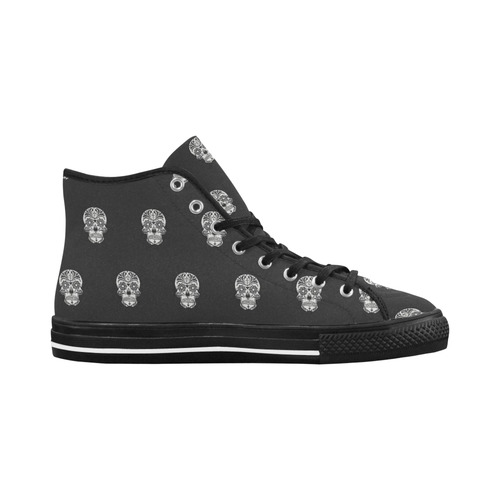 skull pattern bw Vancouver H Women's Canvas Shoes (1013-1)