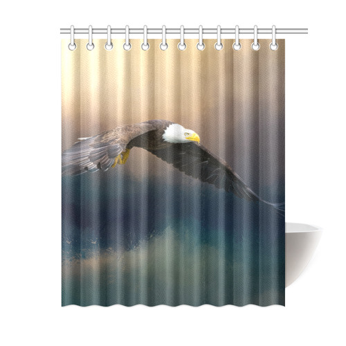 Painting flying american bald eagle Shower Curtain 60"x72"