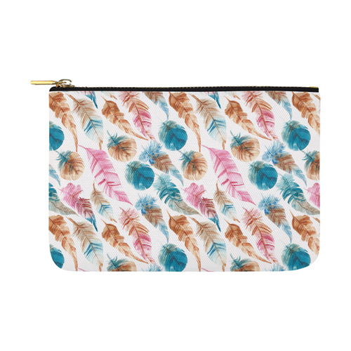 Colorful Boho Feathers Carry-All Pouch 12.5''x8.5''