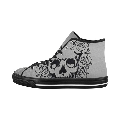 skull with roses Vancouver H Women's Canvas Shoes (1013-1)