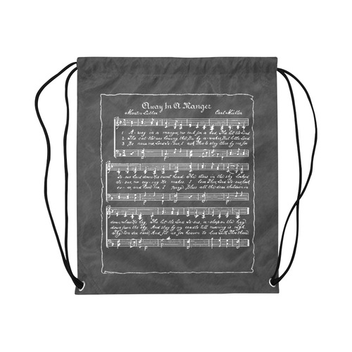 Away in the Manger Chalkboard Large Drawstring Bag Model 1604 (Twin Sides)  16.5"(W) * 19.3"(H)