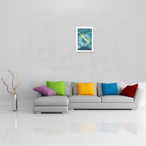 Sport, surfboard with dolphin Art Print 7‘’x10‘’