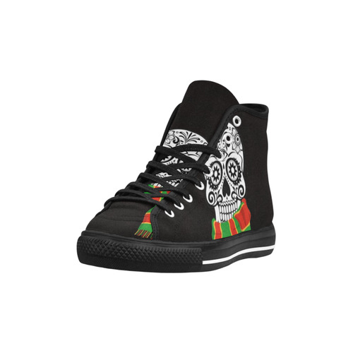 funny skull with scarf Vancouver H Men's Canvas Shoes/Large (1013-1)
