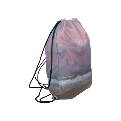 Evening on Pixel Coast Large Drawstring Bag Model 1604 (Twin Sides)  16.5"(W) * 19.3"(H)