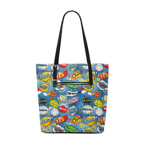 Comic Speech Bubbles Wow Pow Yes Splash Euramerican Tote Bag/Small (Model 1655)