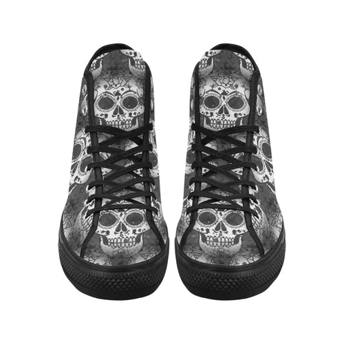 new skull allover pattern by JamColors Vancouver H Women's Canvas Shoes (1013-1)