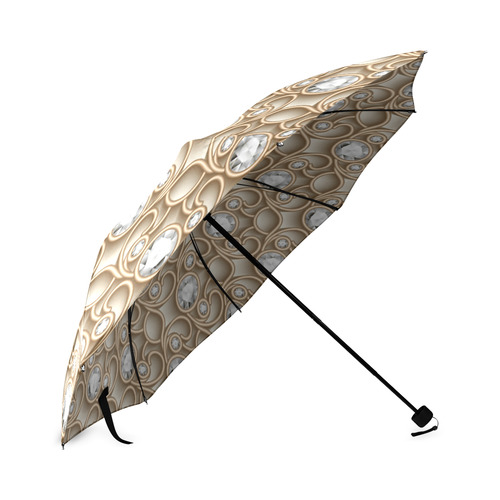 Gold Diamond Faux Jewelry Beautiful Pattern Foldable Umbrella (Model U01)