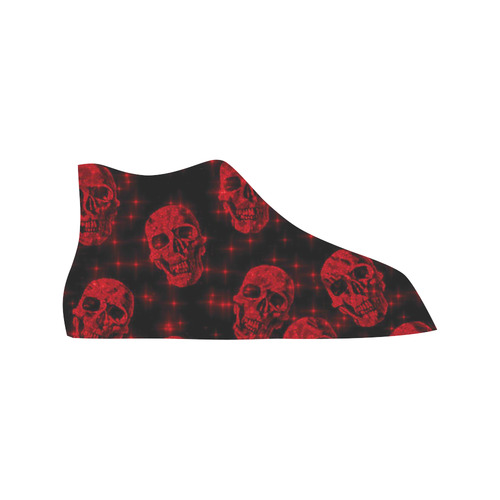 sparkling glitter skulls red by JamColors Vancouver H Women's Canvas Shoes (1013-1)