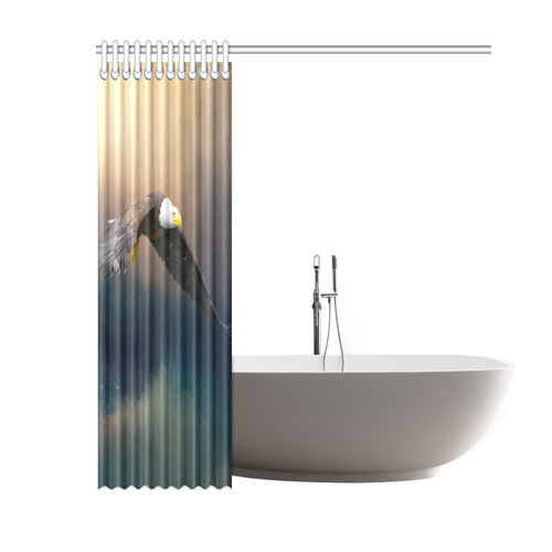 Painting flying american bald eagle Shower Curtain 60"x72"