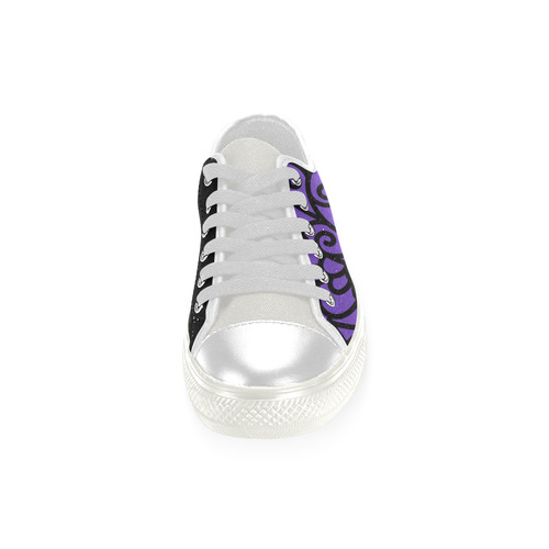 Designers Kids mandala Shoes : white purple Low Top Canvas Shoes for Kid (Model 018)