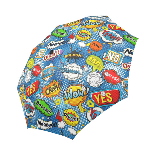 Comic Speech Bubbles Wow Pow Yes Splash Auto-Foldable Umbrella (Model U04)